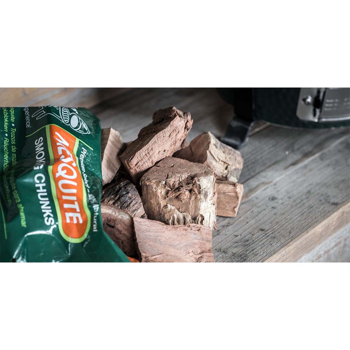 Detalj av Røykchunks mesquite - Big Green Egg