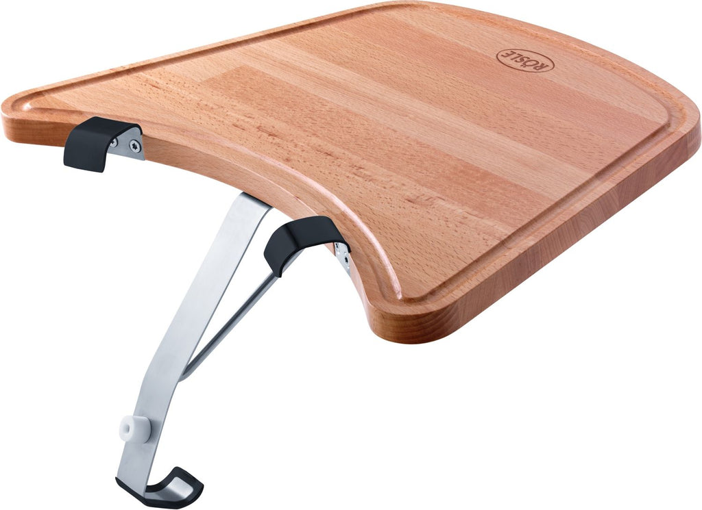 Sidebord for kulegrill 50/60 cm bøketre - Rösle forfra