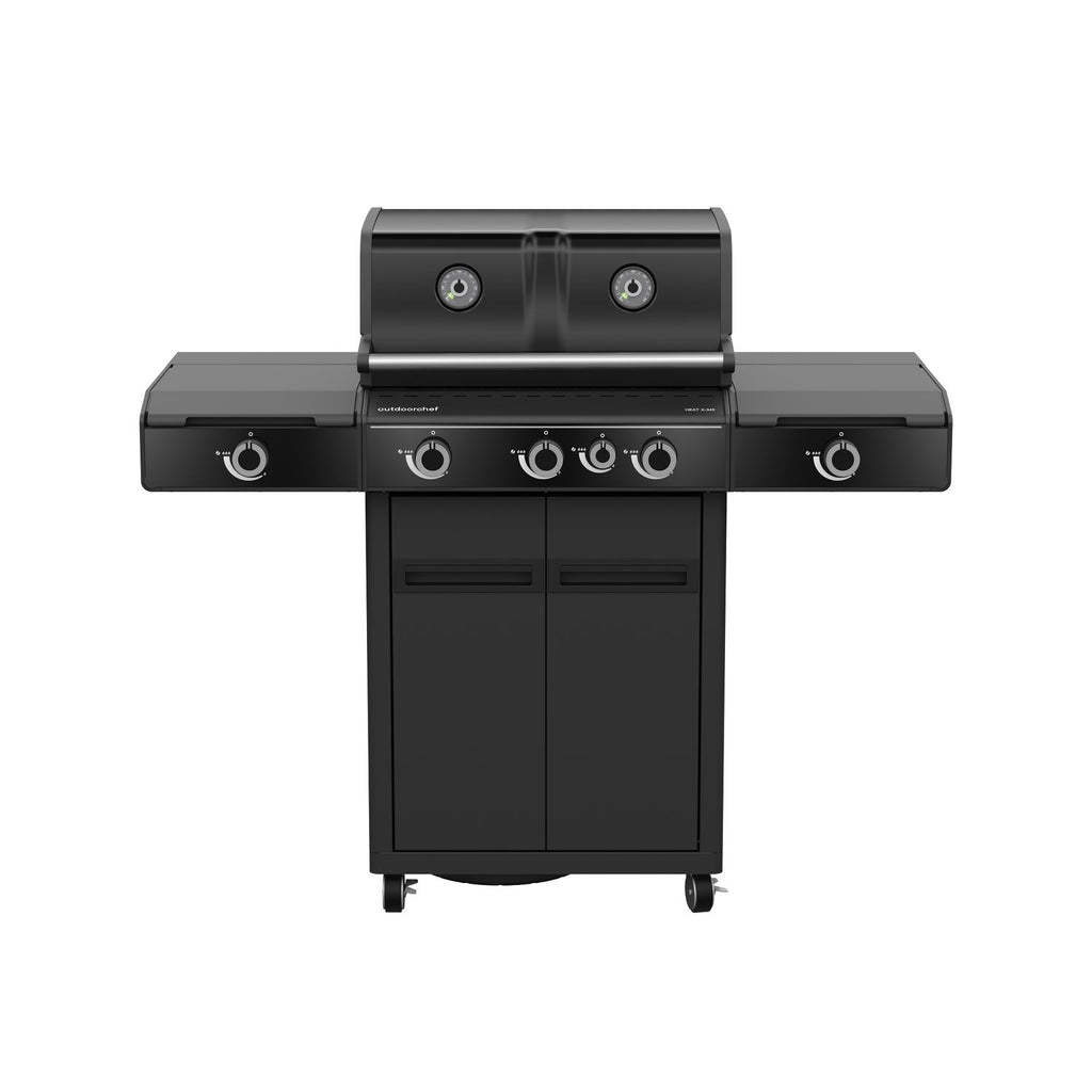 Sidebrenner og koketopp på Gassgrill HEAT X-345 RB med rist-sett