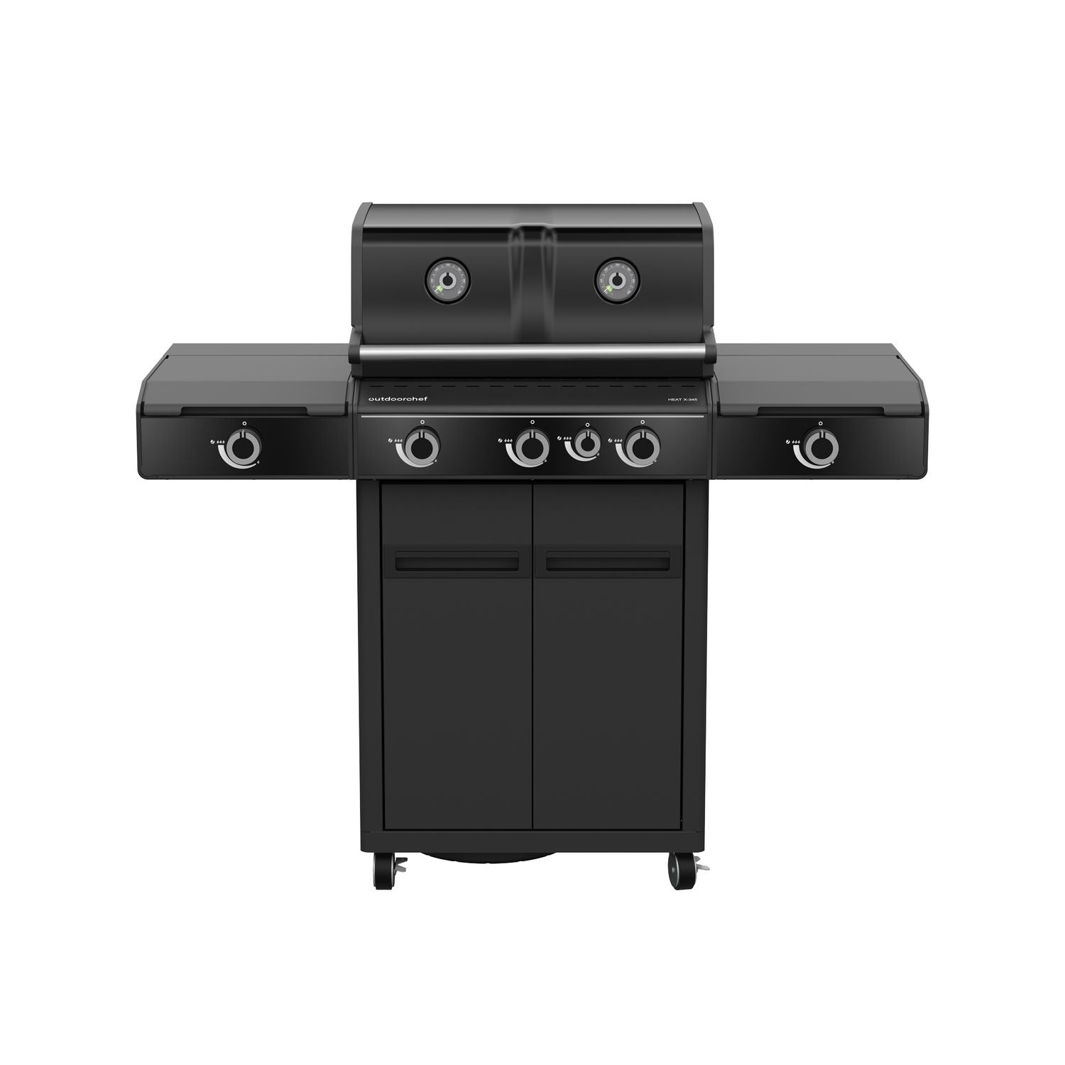 Sidebrenner og koketopp på Gassgrill HEAT X-345 RB med rist-sett