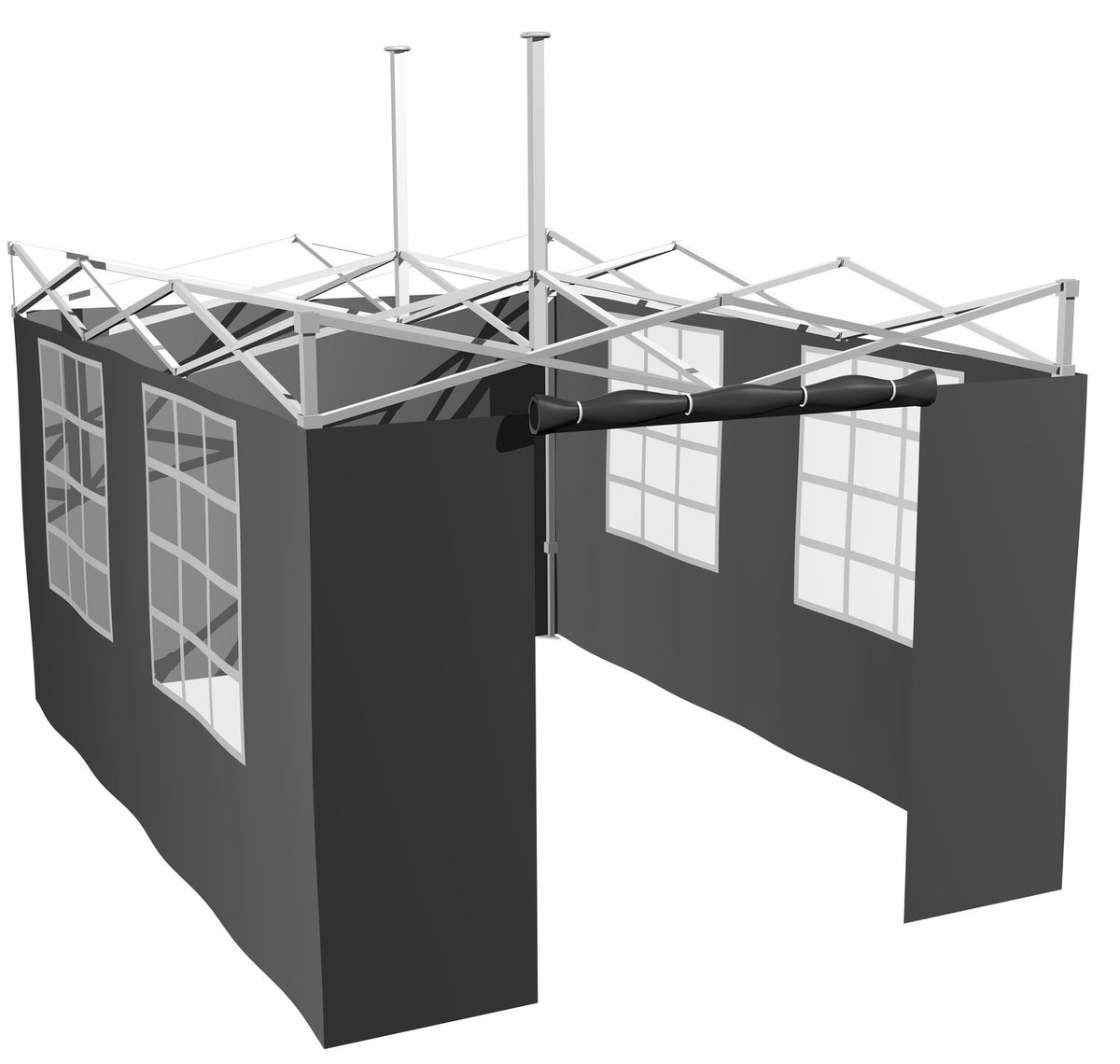 Sidevegger for 4,5x3 m grillpaviljong 4-delt sett Grillfürst for vind- og værbeskyttelse