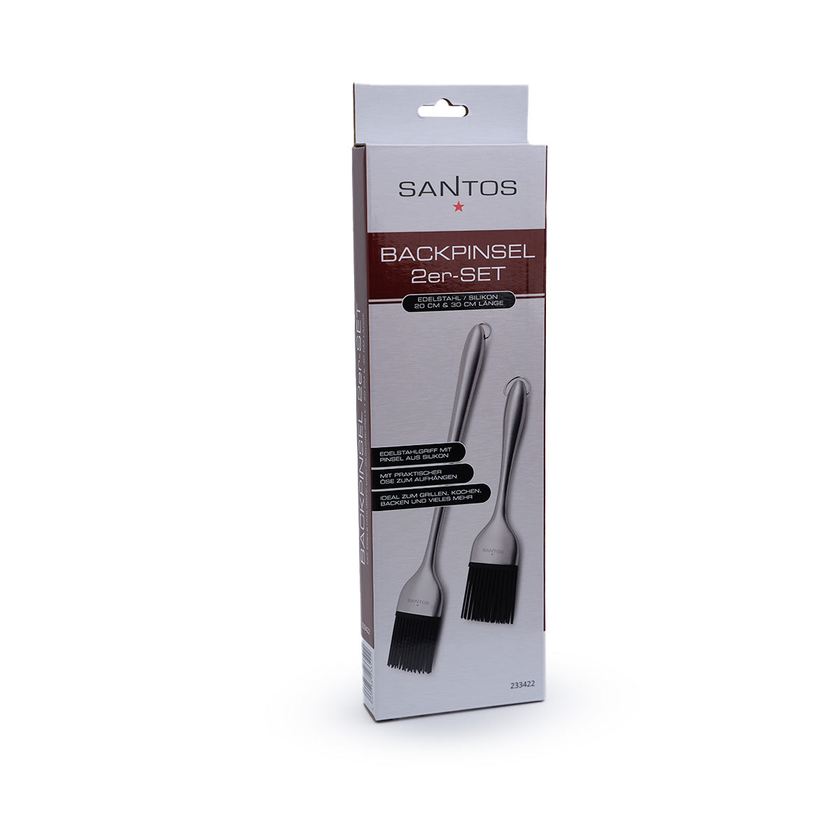 Silikonpensel for grill 2-pakk 30 cm - SANTOS montert på grill