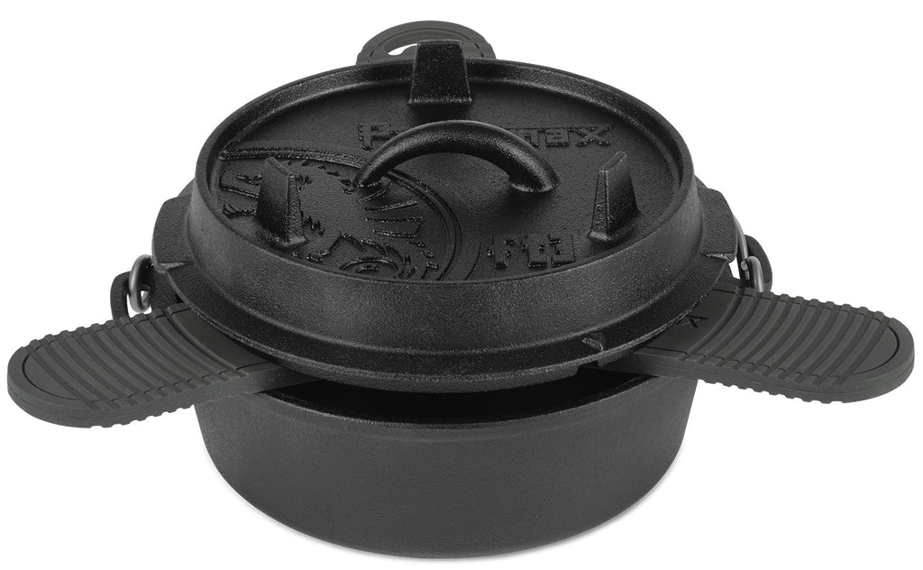Nærbilde av riller på silikonunderlag for dutch oven og støpejern Petromax