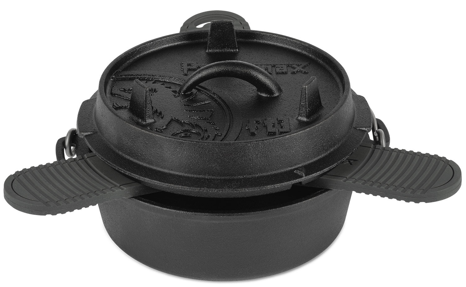 Nærbilde av silikonunderlag for dutch oven og støpejern Petromax