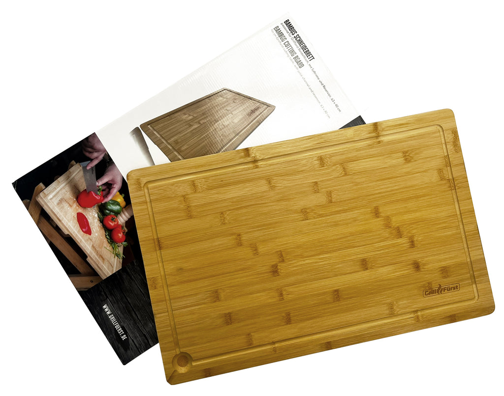 Skjærebrett bambus ekstra stort 63 x 40 cm Grillfürst forfra