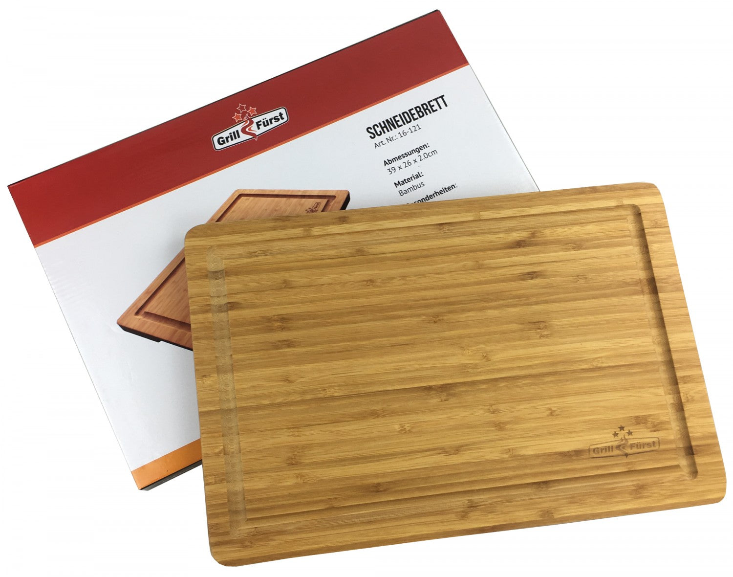 Skjærebrett bambus lite 39 x 26 cm - Grillfürst forfra