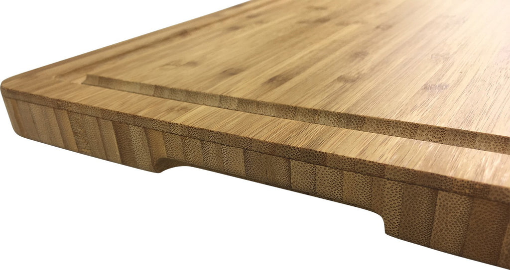 Skjærebrett sett 3-delt bambus 50x30 og 39x26 cm Grillfürst gripehåndtak