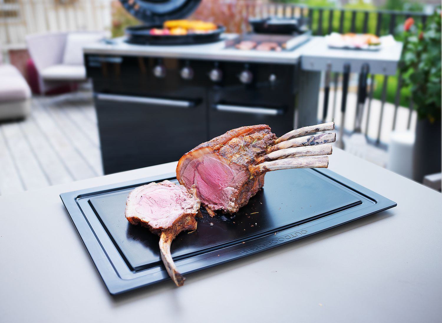 Montert Skjærebrett XXL antibakterielt 40 x 60 cm - Outdoorchef på grill