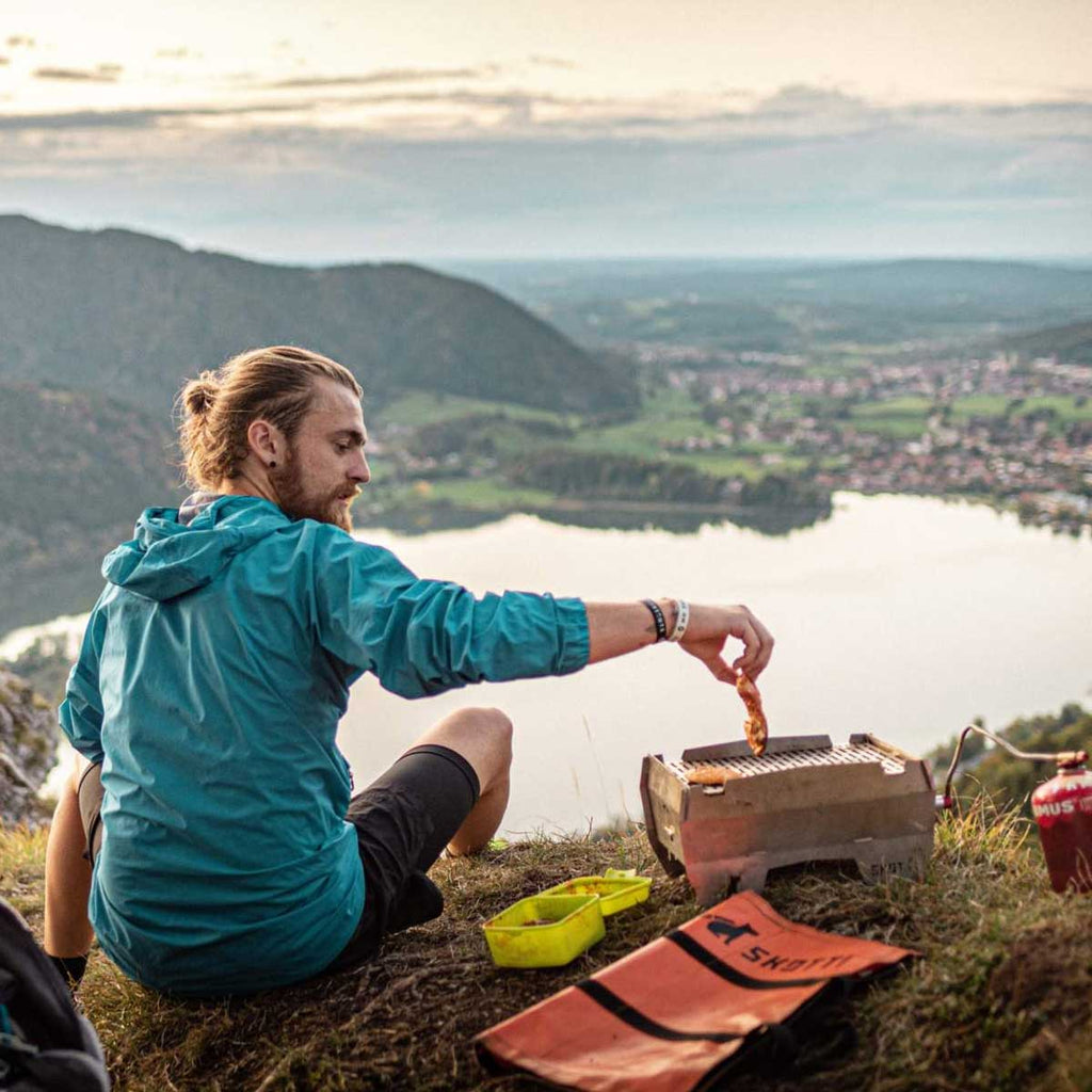 Skotti 2.0 portabel gassgrill rustfritt stål 1 brenner transportabelt design