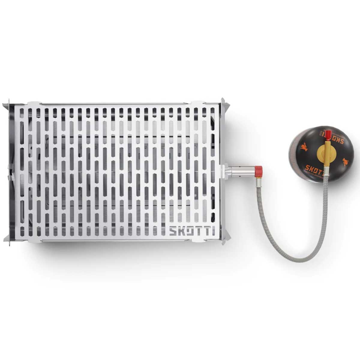 Detalj av Skotti 2.0 portabel gassgrill rustfritt stål 1 brenner