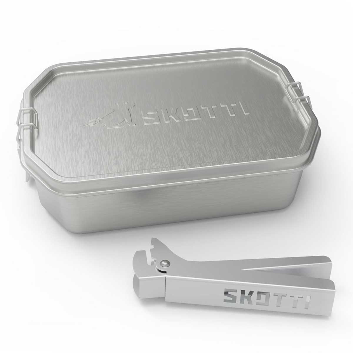 Skotti Boks rustfritt stål boks 1 liter forfra