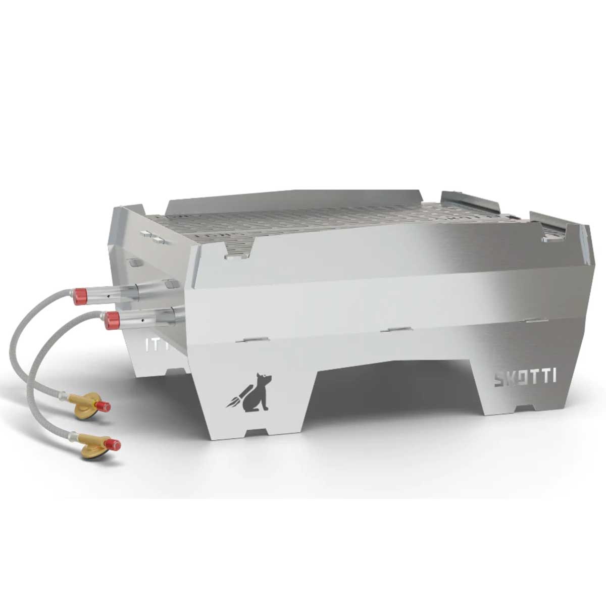 Skotti Max portabel gassgrill XL rustfritt stål forfra