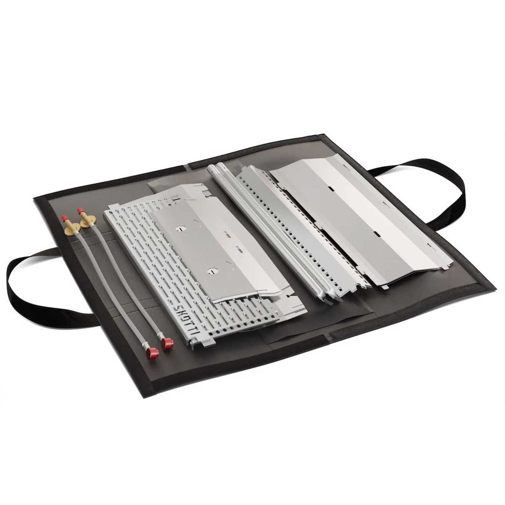 Montert Skotti Max portabel gassgrill XL rustfritt stål i bruk