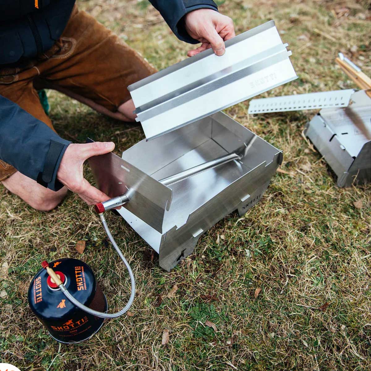 Smak røykeskål rustfritt stål - Skotti Grill under bruk
