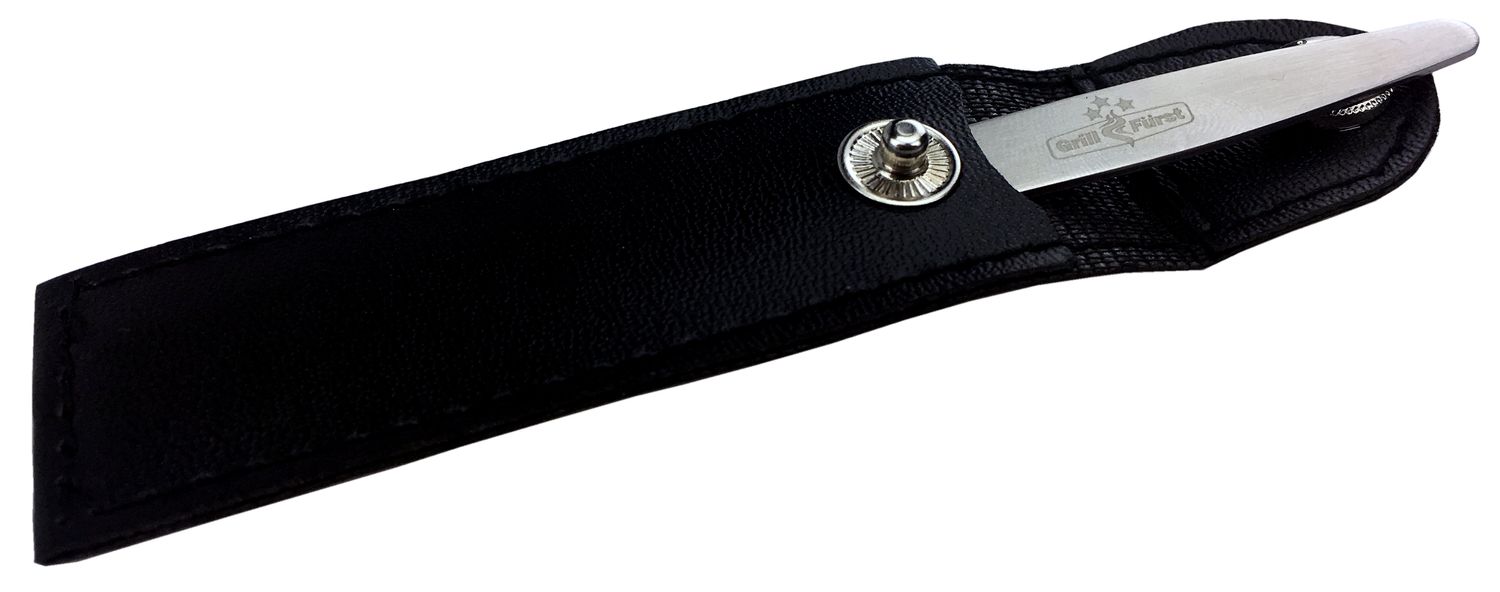 Smaksgaffel rustfritt stål med etui 8,5 cm montert