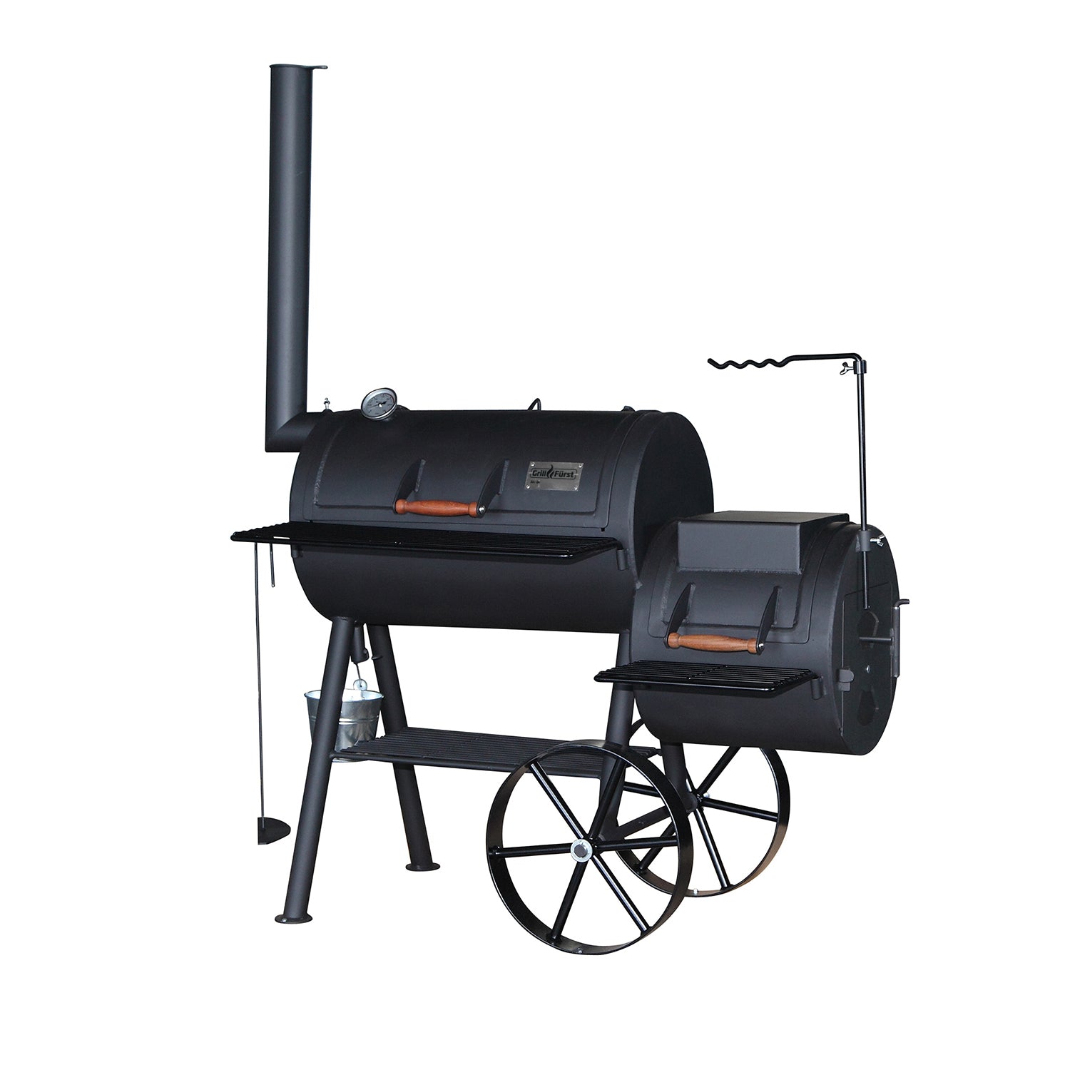 Smoker SK18 bakside med høy pipe