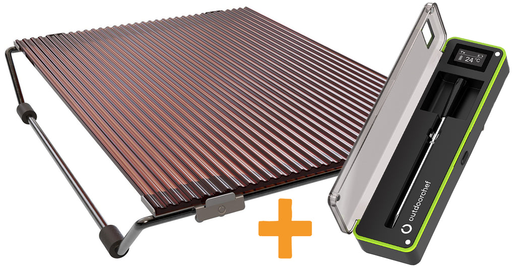 Steak sett Blazinglas® L med Easy Check termometer forfra