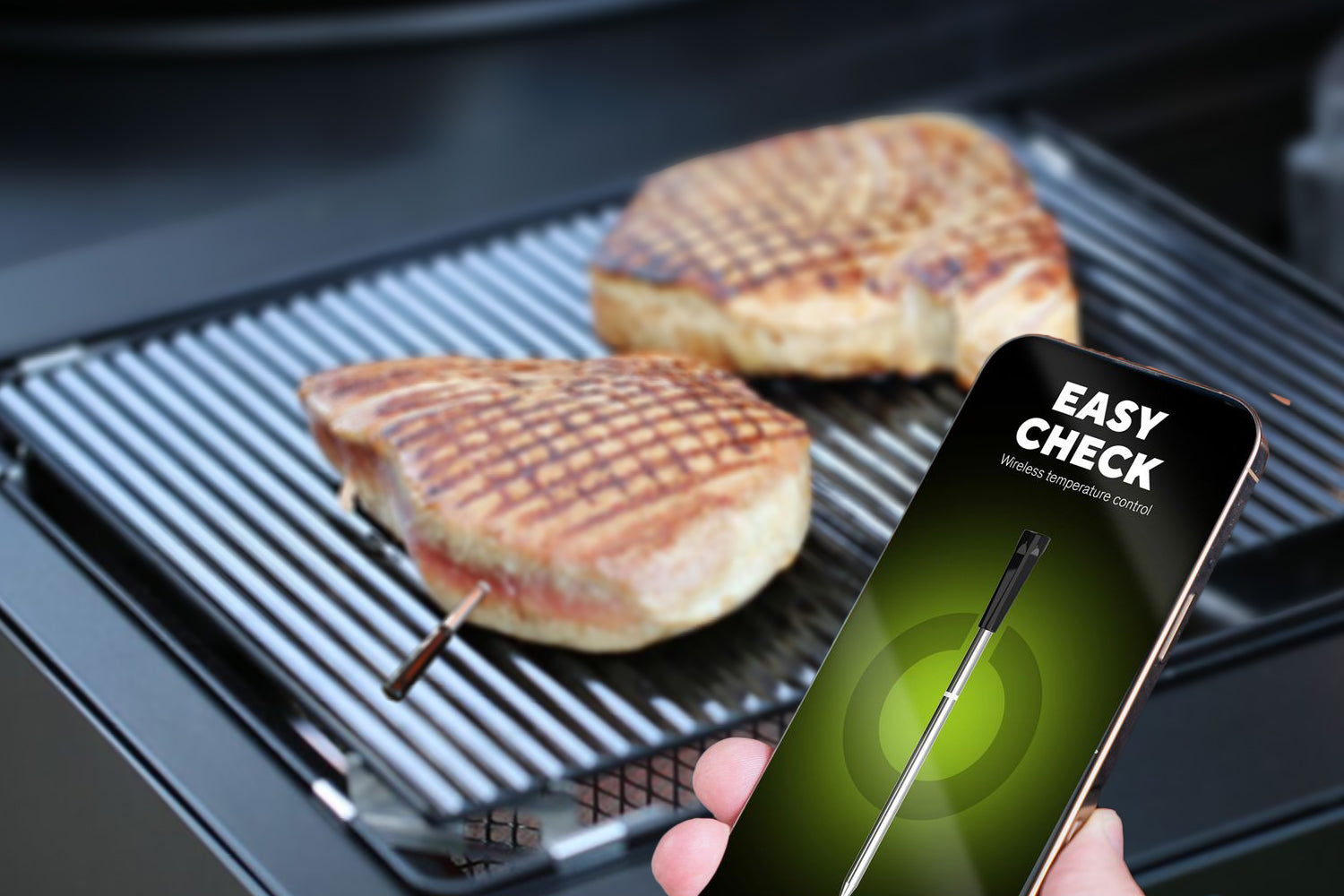 Detalj av keramikglas på Steak sett Blazinglas® Lugano/Arosa/Davos med termometer