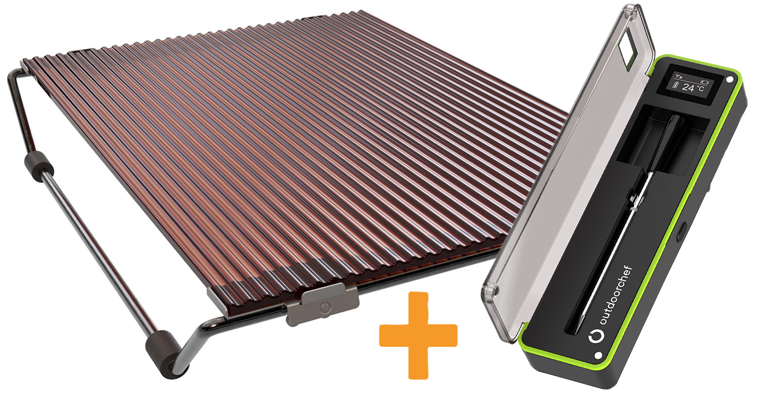 Steak sett Blazinglas® XL med Easy Check termometer forfra