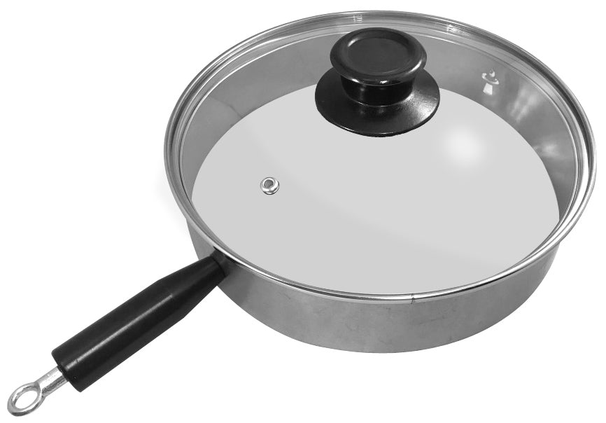 Stekering Ø 24 cm med lokk rustfritt stål - Remundi forfra