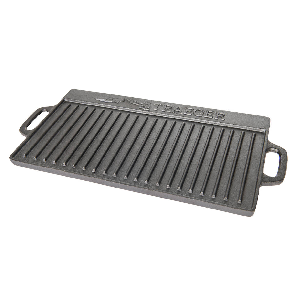 Støpejern vendbar grillplate 50 x 23,5 cm - Traeger forfra
