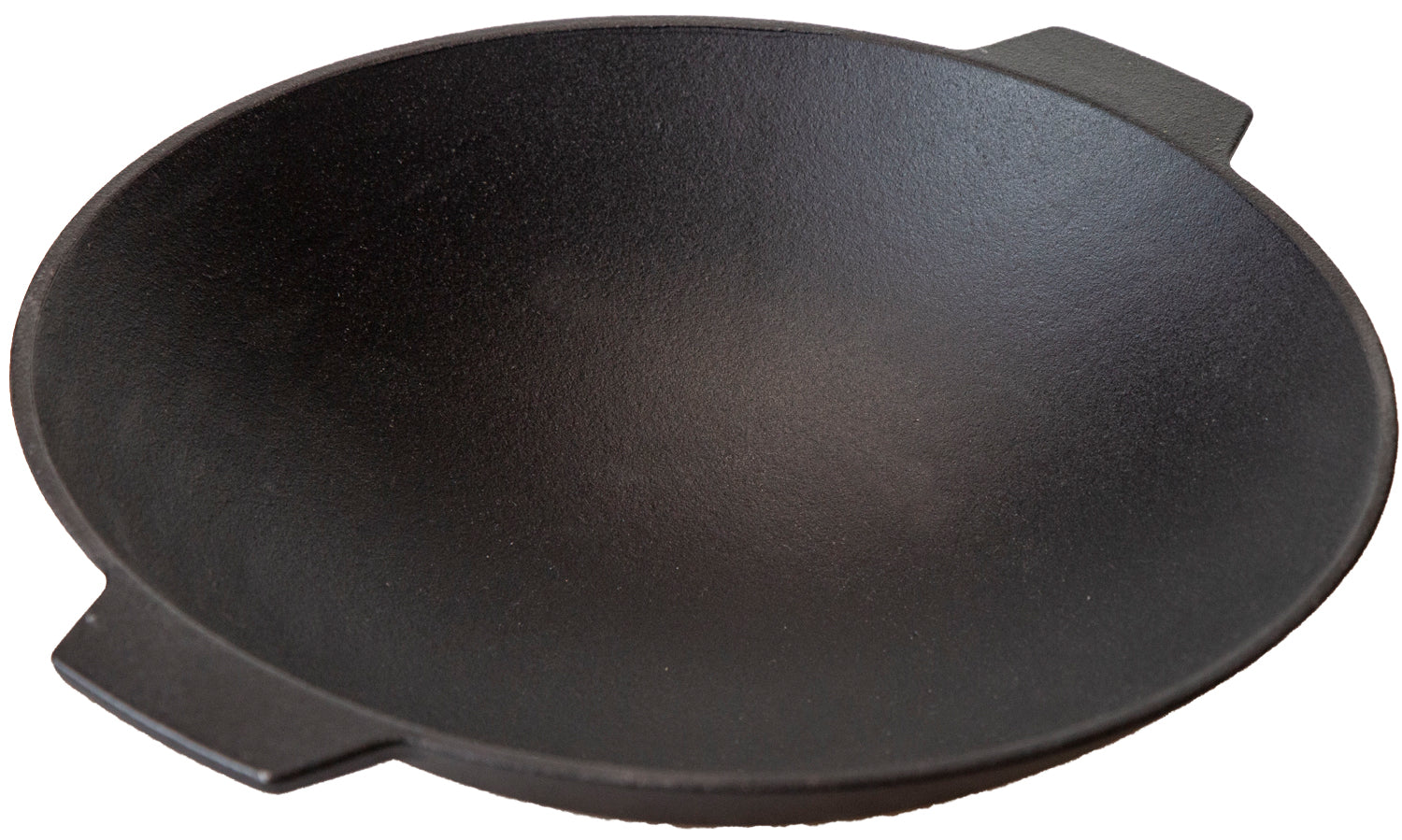 Støpejern wok med 2 håndtak 30 cm med pleiesett Grillfürst bakside