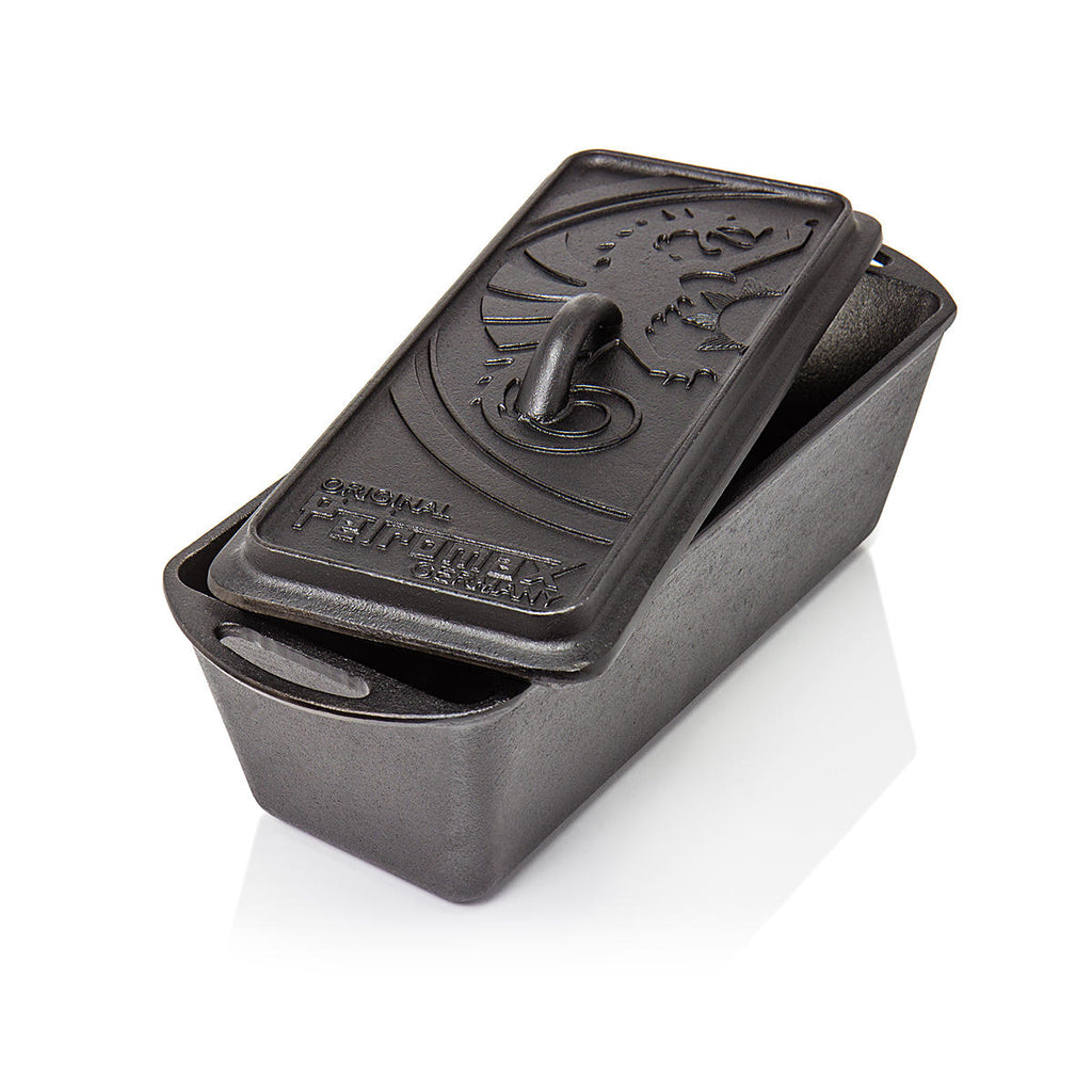 Støpejerns brødform med lokk k4 34x13 cm - Petromax bakside