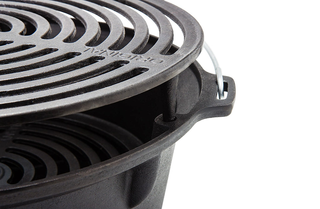 Støpejernsgrill tg3 campinggrill og kokestell - Petromax med åpnet luke