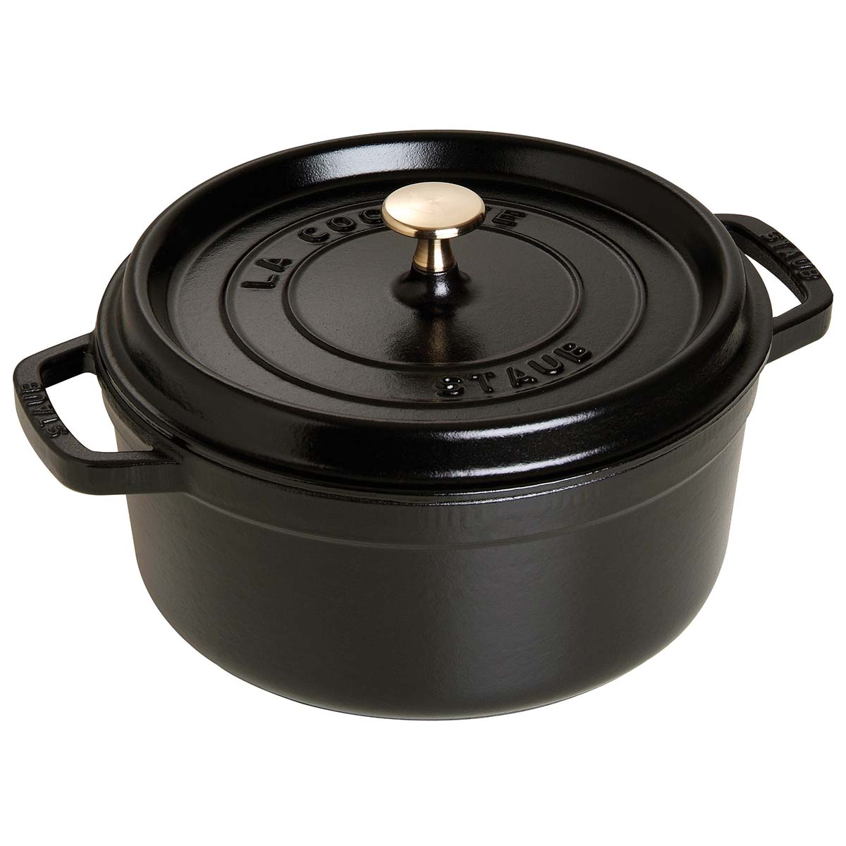 Støpejernsgryte Cocotte 24 cm svart - STAUB forfra