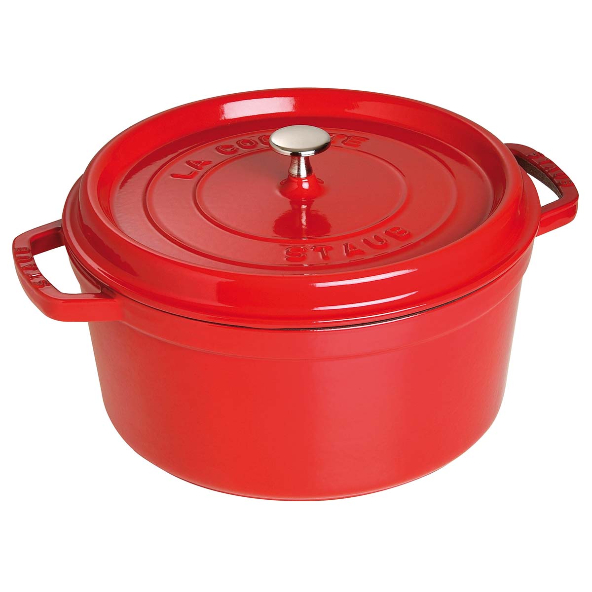Støpejernsgryte Cocotte 28 cm kirsebærrød - STAUB for jevn varmefordeling og langvarig varme
