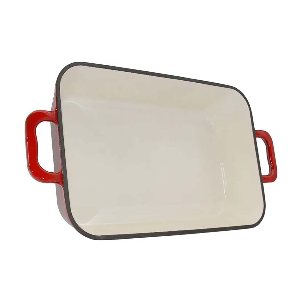 Støpejernsgryte emaljert rød 33,5 x 22 cm - FireRocket bakside