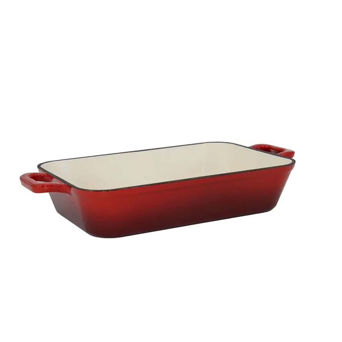 Montert støpejernsgryte emaljert rød 33,5 x 22 cm - FireRocket