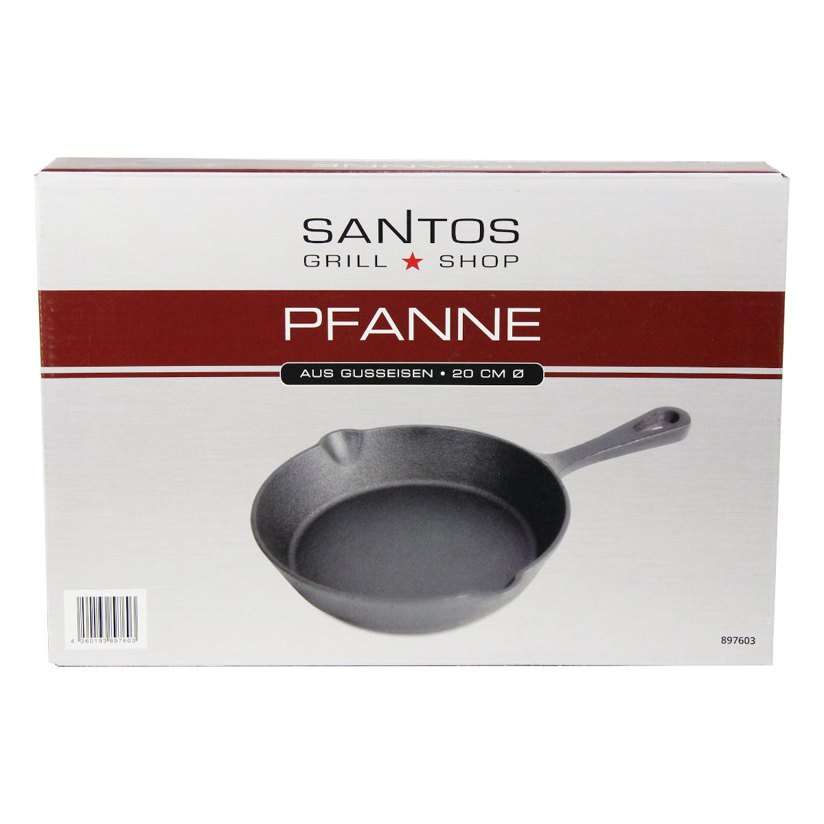 Støpejernspanne Ø 20 cm - SANTOS montert på grill