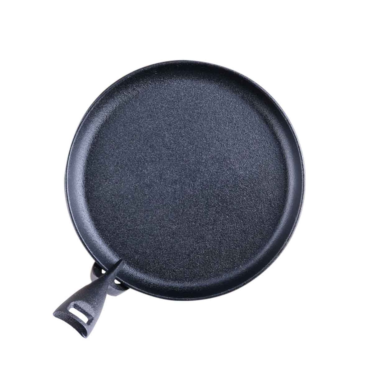 Støpejernspanne 22 cm med brett og håndtak - SANTOS forfra