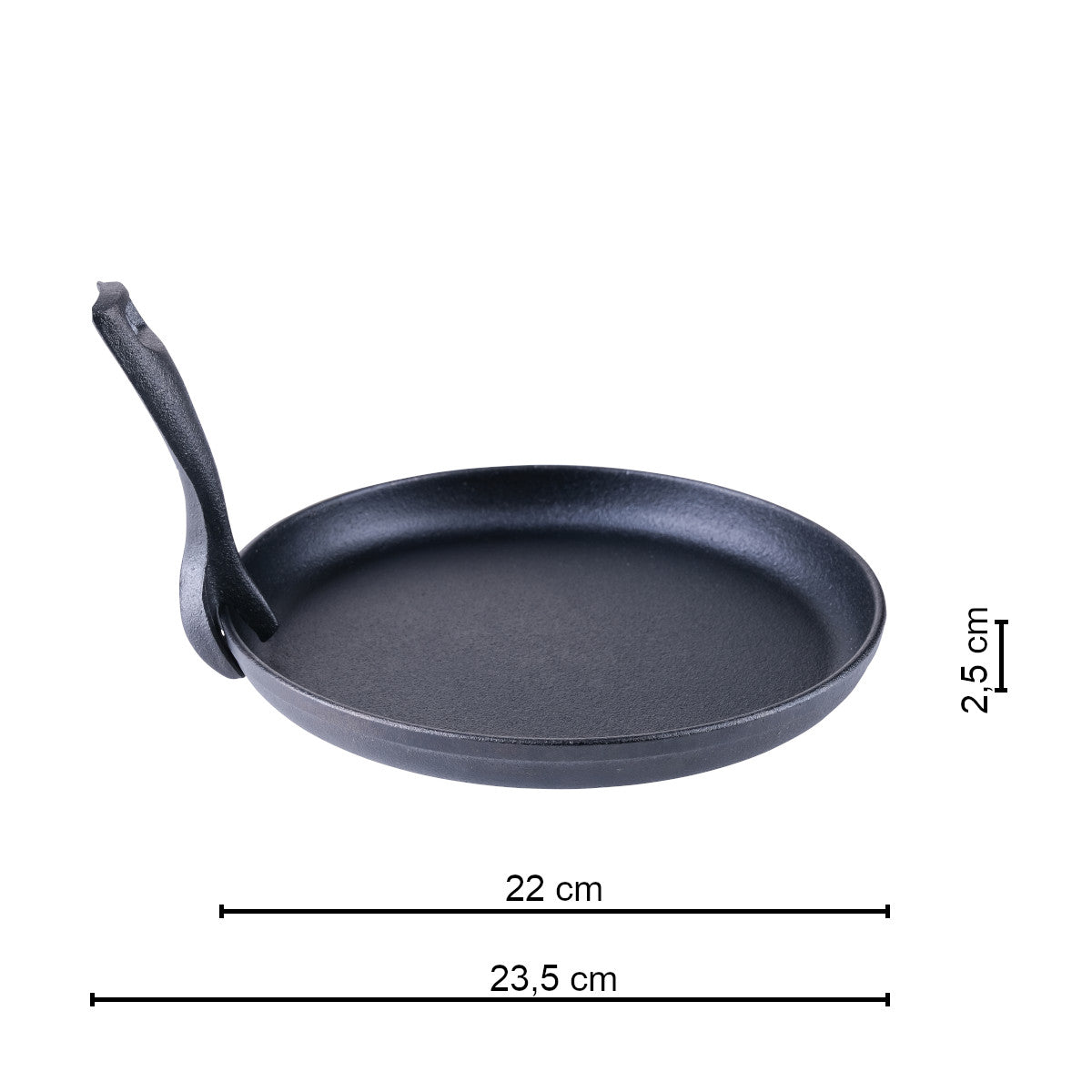 Støpejernspanne 22 cm med brett og håndtak - SANTOS med mat