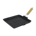 Støpejernspanne med sammenleggbart håndtak 28x28 cm - SANTOS for grilling og kjøkkenbruk