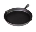 Støpejernspanne med skaft 40 cm emaljert Grillfürst forfra