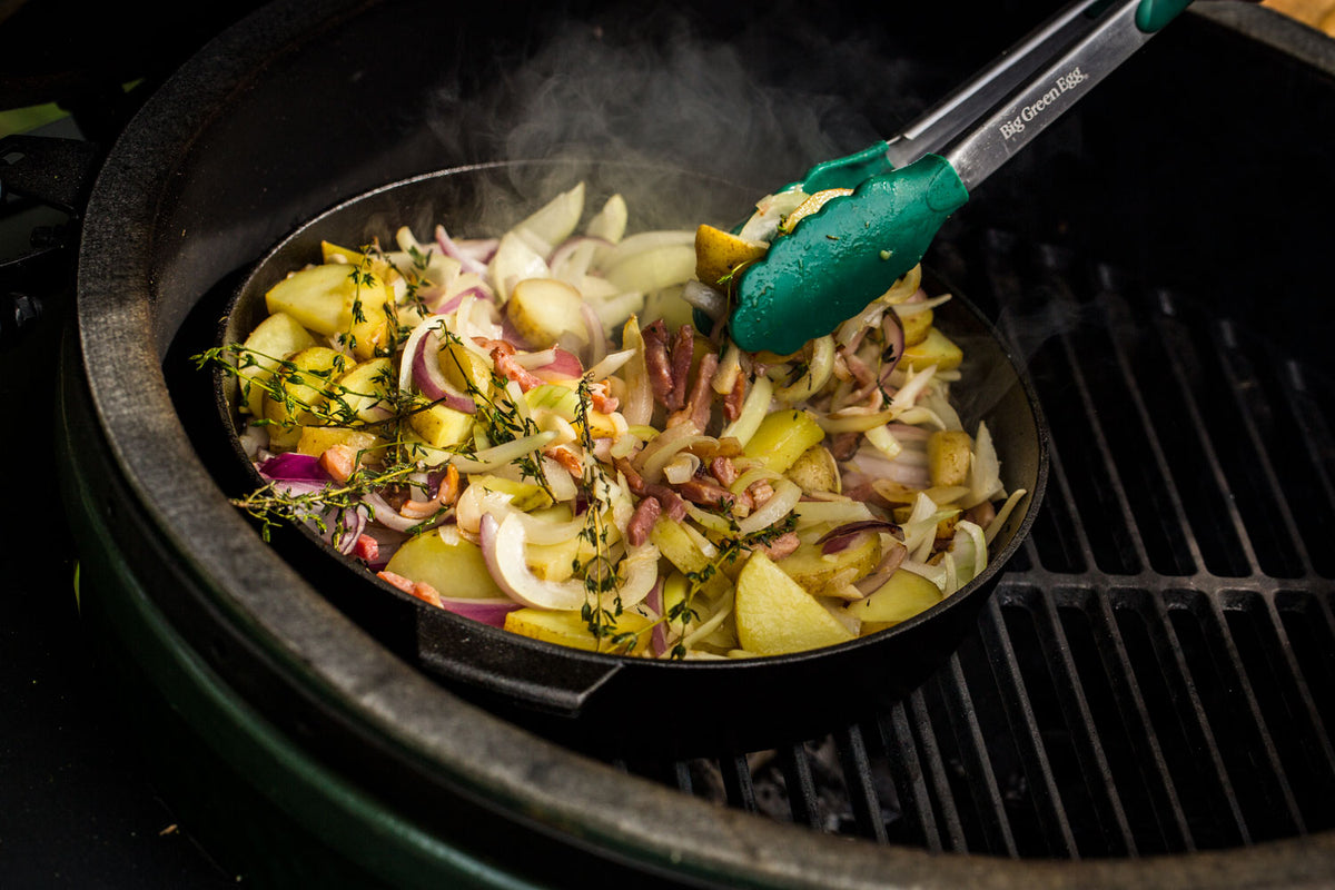 Støpejernspanne emaljert 27 cm Medium Small MiniMax Big Green Egg nærbilde