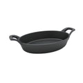 Støpejernspanne oval med 2 håndtak 22x15 cm - SANTOS forfra