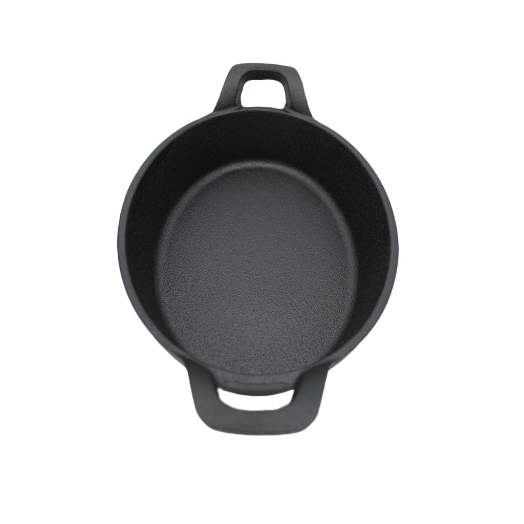Støpejernspanne oval med 2 håndtak 22x15 cm - SANTOS vist med mat
