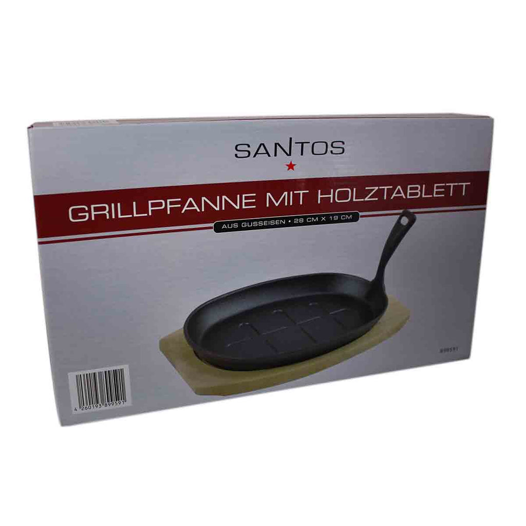 Støpejernspanne inkl. brett og håndtak 27,3x18,7 cm - SANTOS i bruk