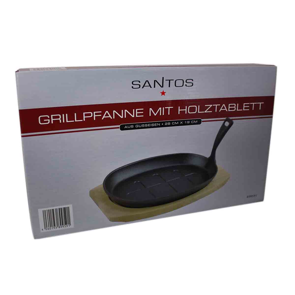 Støpejernspanne inkl. brett og håndtak 27,3x18,7 cm - SANTOS i bruk