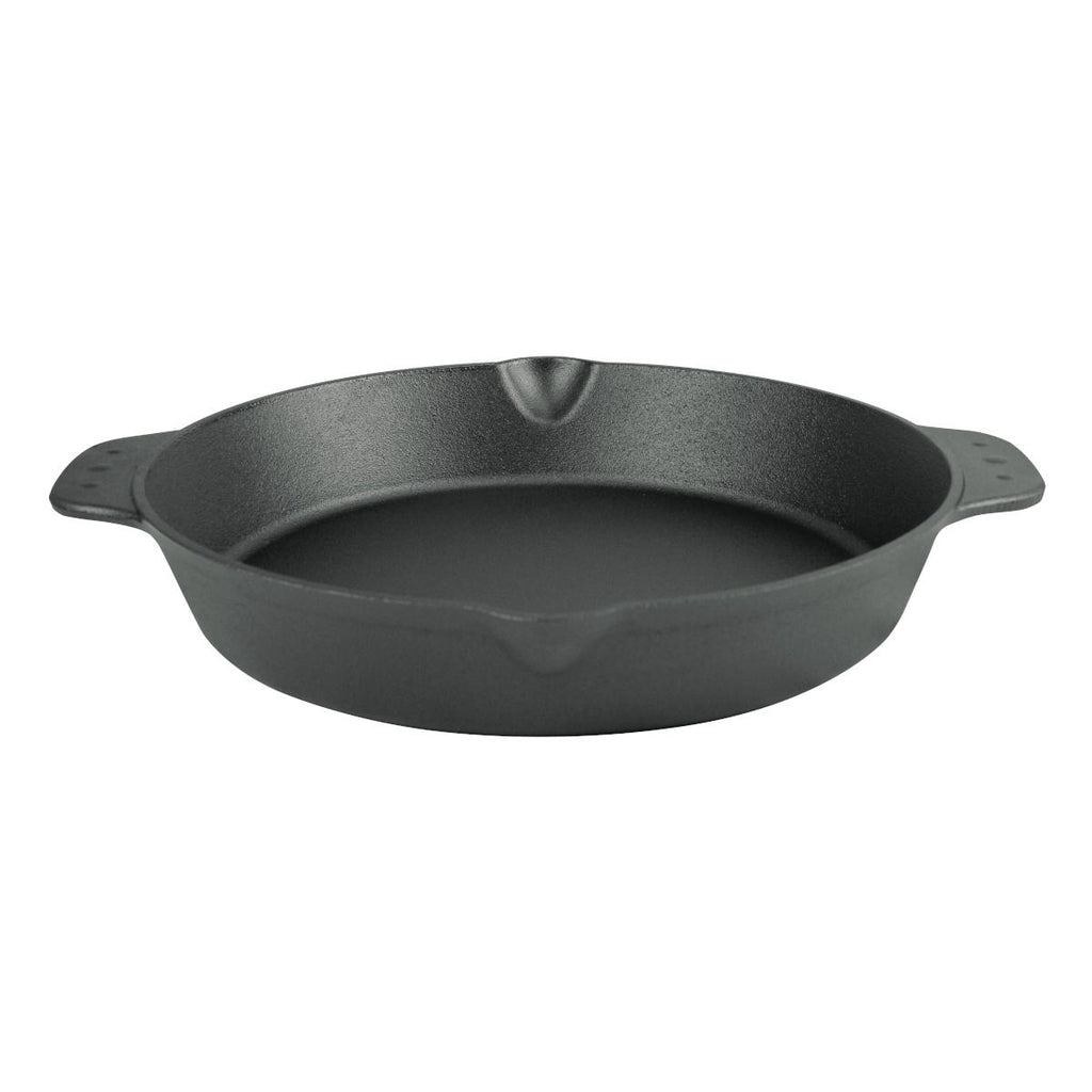 Støpejernspanne XL 36 cm - SANTOS for grilling sett forfra