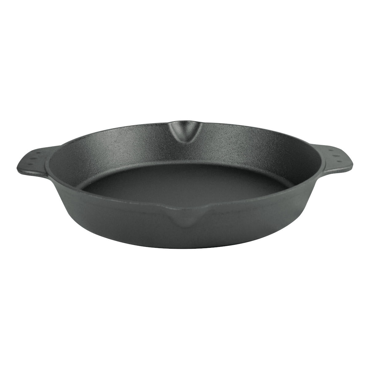Støpejernspanne XL 36 cm - SANTOS for grilling sett forfra