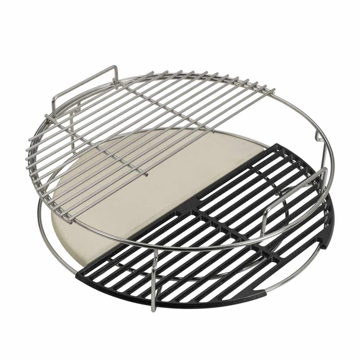 Nærbilde av støpejernsrist halvrund for Medium keramisk grill - Big Green Egg