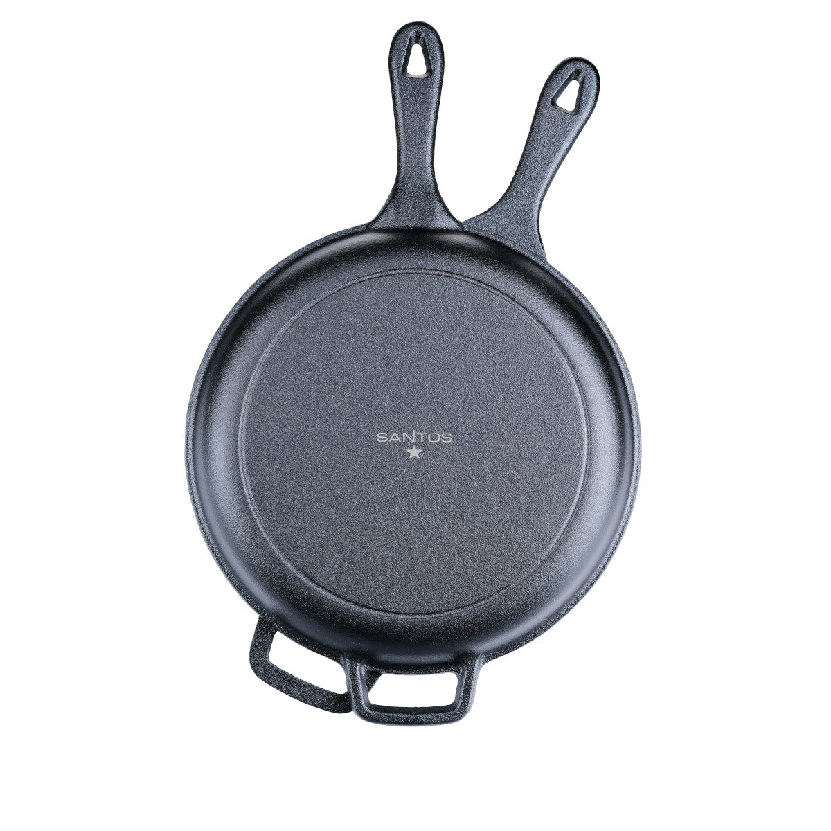 Støpejernssett 2-delt gryte og panne Ø 27 cm - SANTOS montert på grill