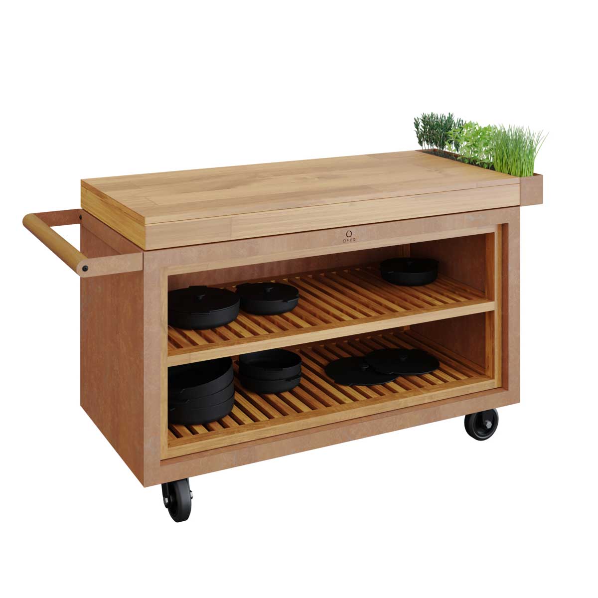 Storage Insert PRO Large teaktre oppbevaring nærbilde teak