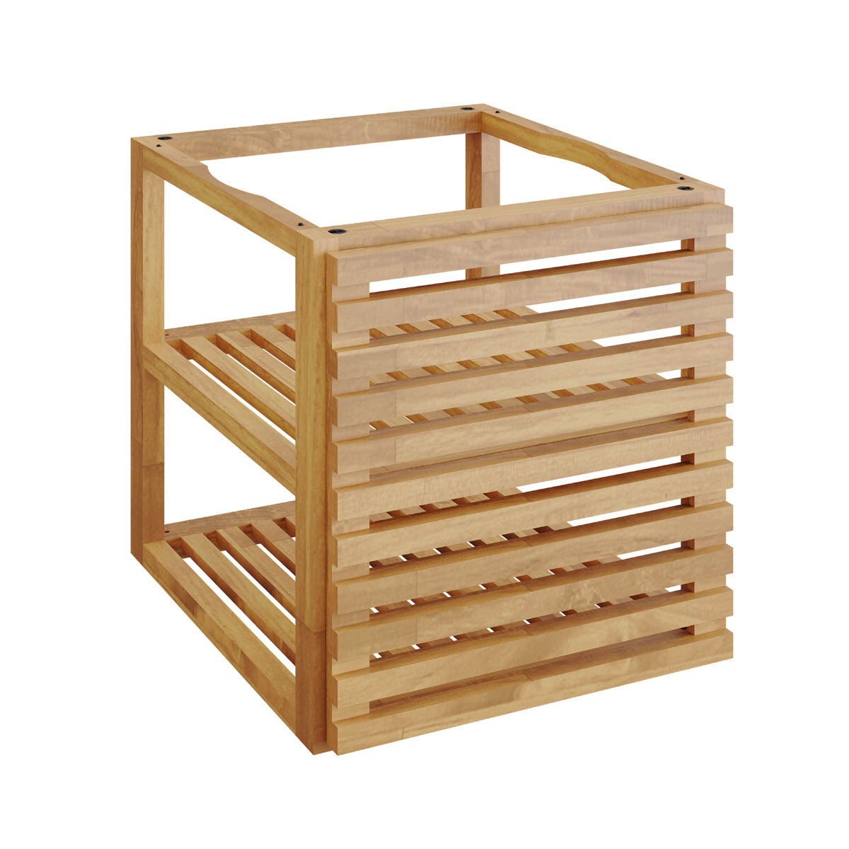 Storage Insert PRO Small med 1 dør teak for OFYR møbelmodul forfra