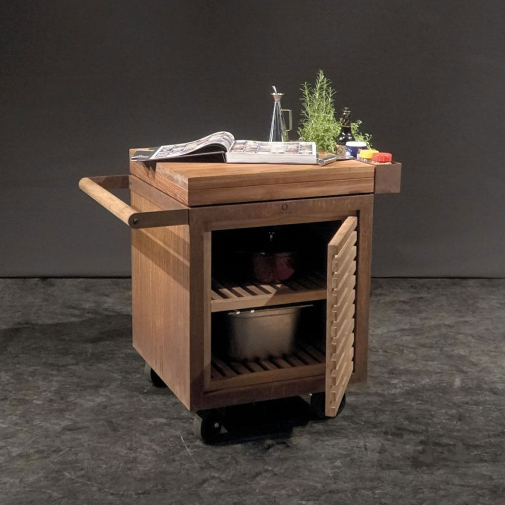 Storage Insert PRO Small med 1 dør teak for OFYR møbelmodul bakside