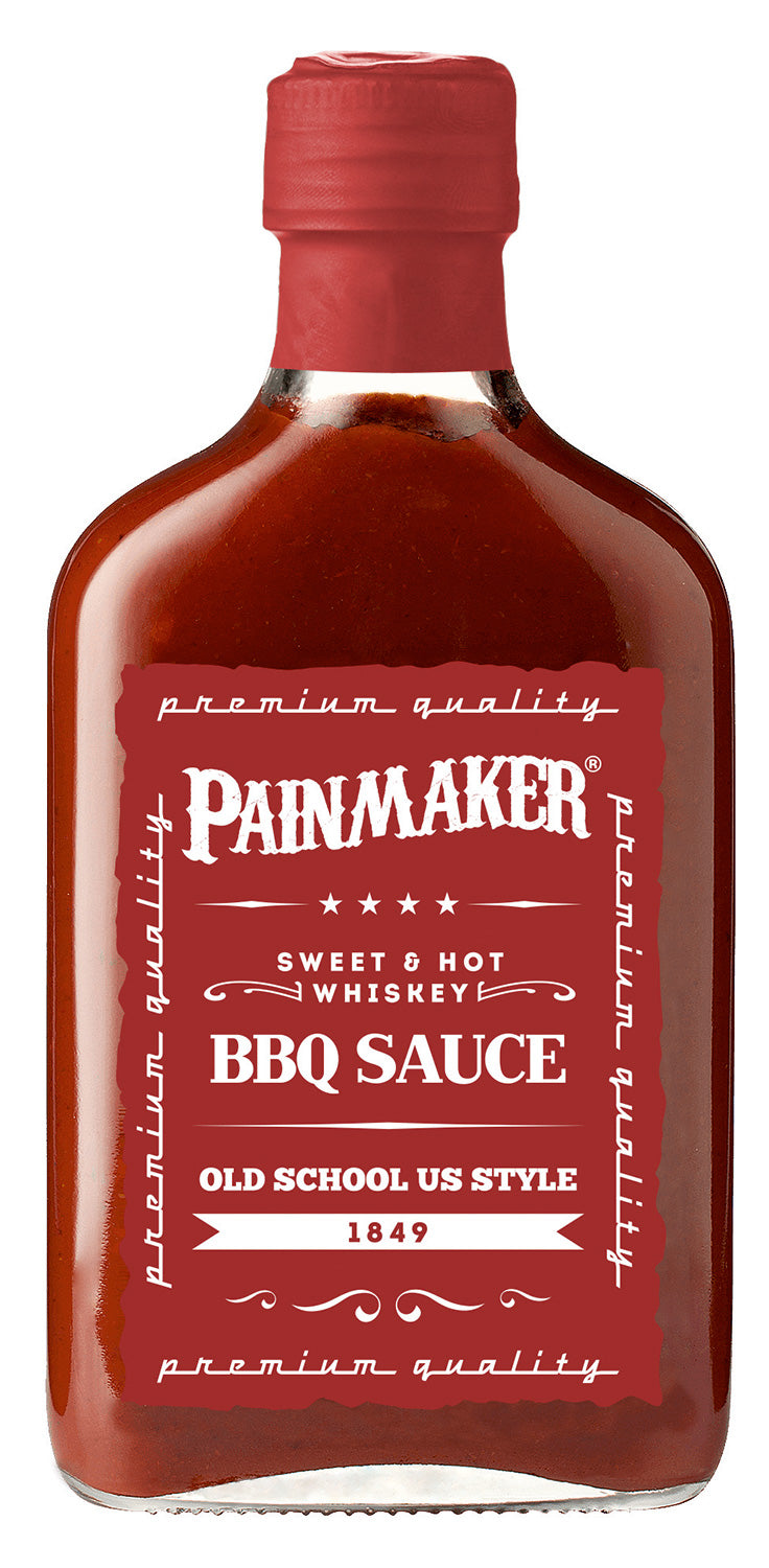 Sweet & Hot Whiskey BBQ-saus Old School 195 ml - Painmaker forfra